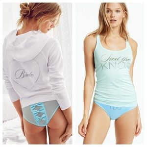 VICTORIA'S SECRET "I DO" Blue Bride Panties XS NWT
